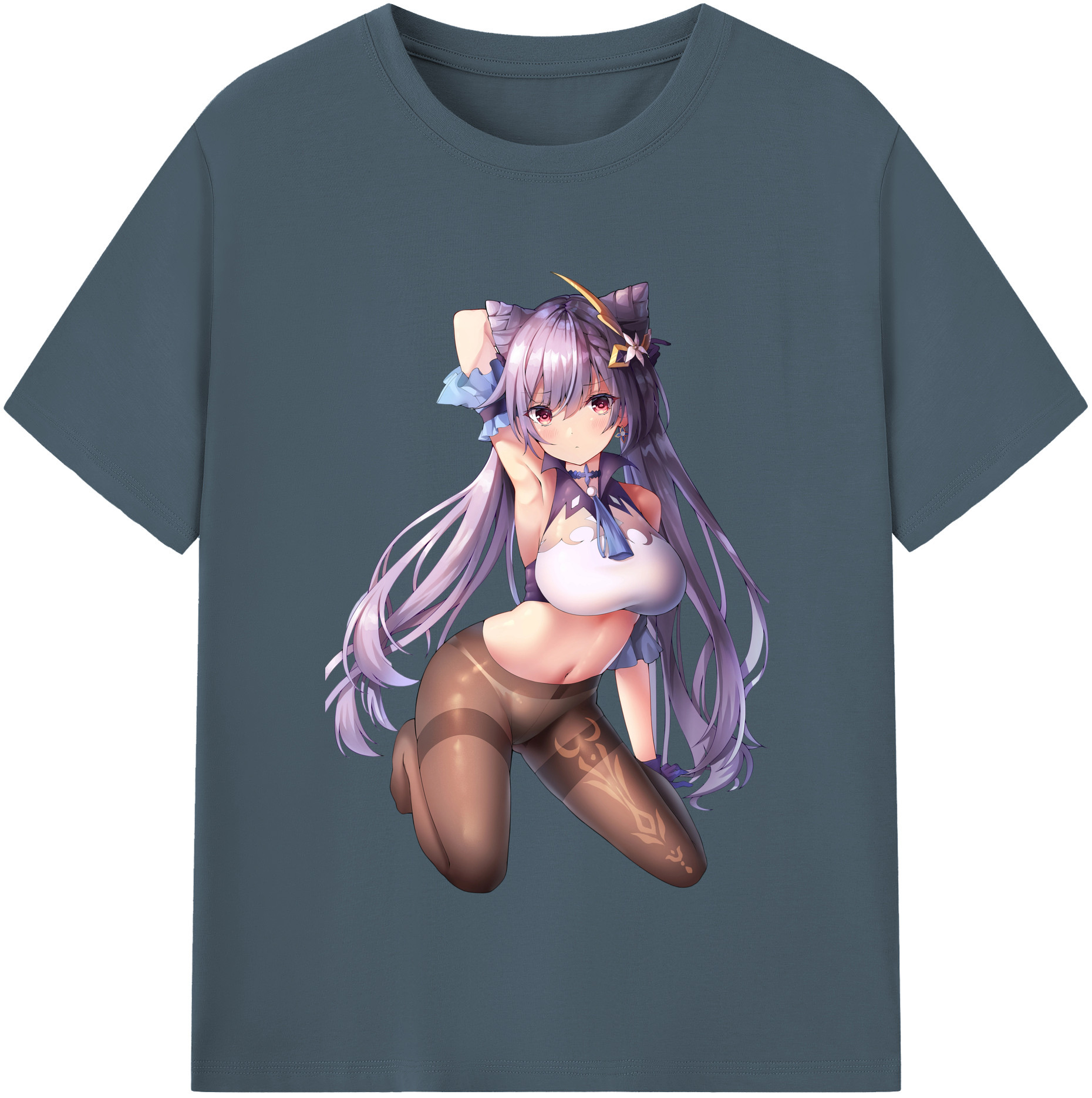 げんし神 刻晴 こくせい genshin Kokusei 綿100％半袖Tシャツ（フロントプリント）